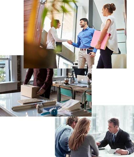 Three Images Business Professionals Carrying out a Variety of Tasks
